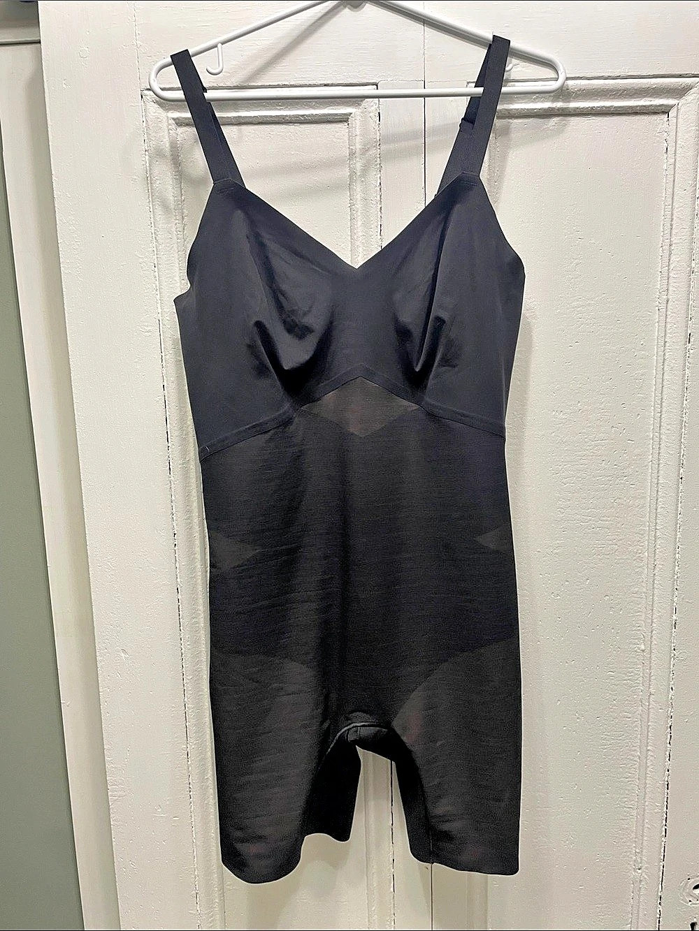 EUC Honeylove SuperPower Mid-Thigh Bodysuit Black 1X